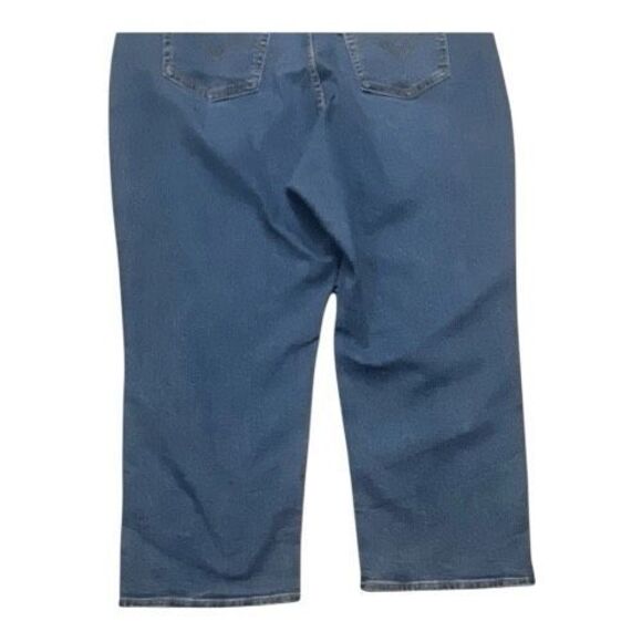 Levi’s Ribcage Women Plus Size 22W Blue Denim Straight Ankle Jeans Slim Hip - Picture 8 of 13